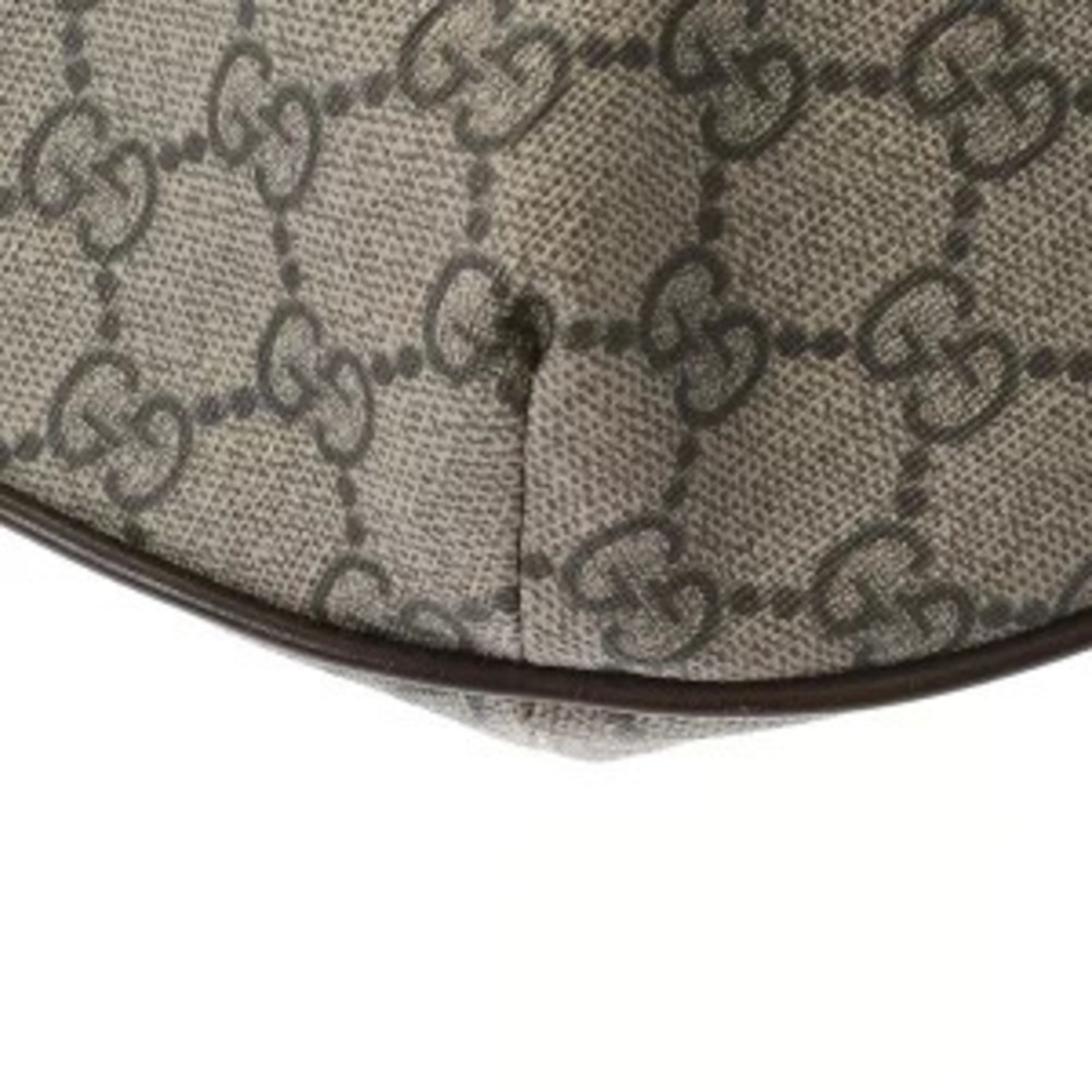 Gucci Ophidia Beige Ebony Brown GG Supreme Canvas Leather Shoulder Bag - Picture 6 of 9